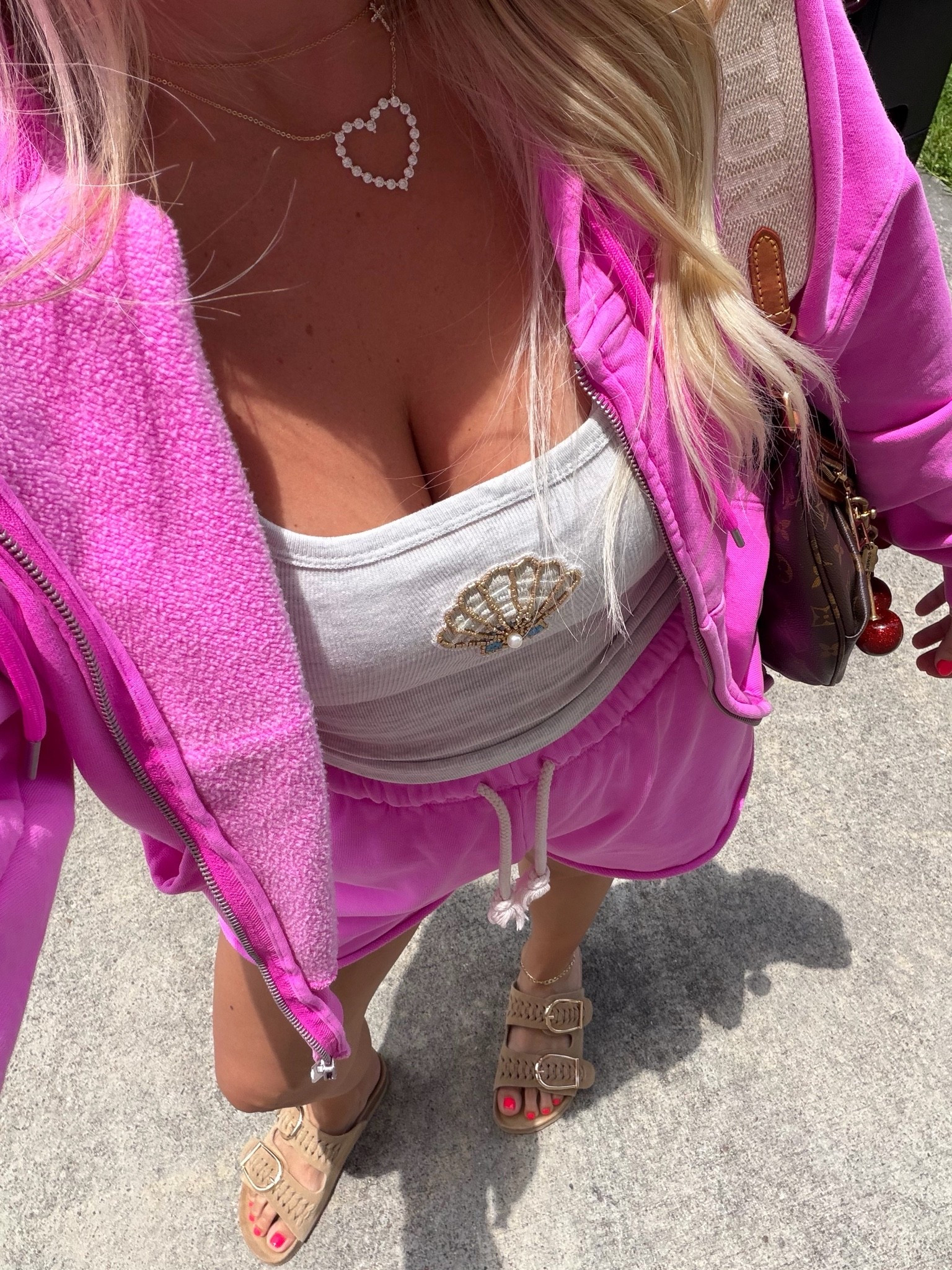 Summer outfit
M jacket 
Xs tank
Small shorts
Sandals tts

#LTKootd
