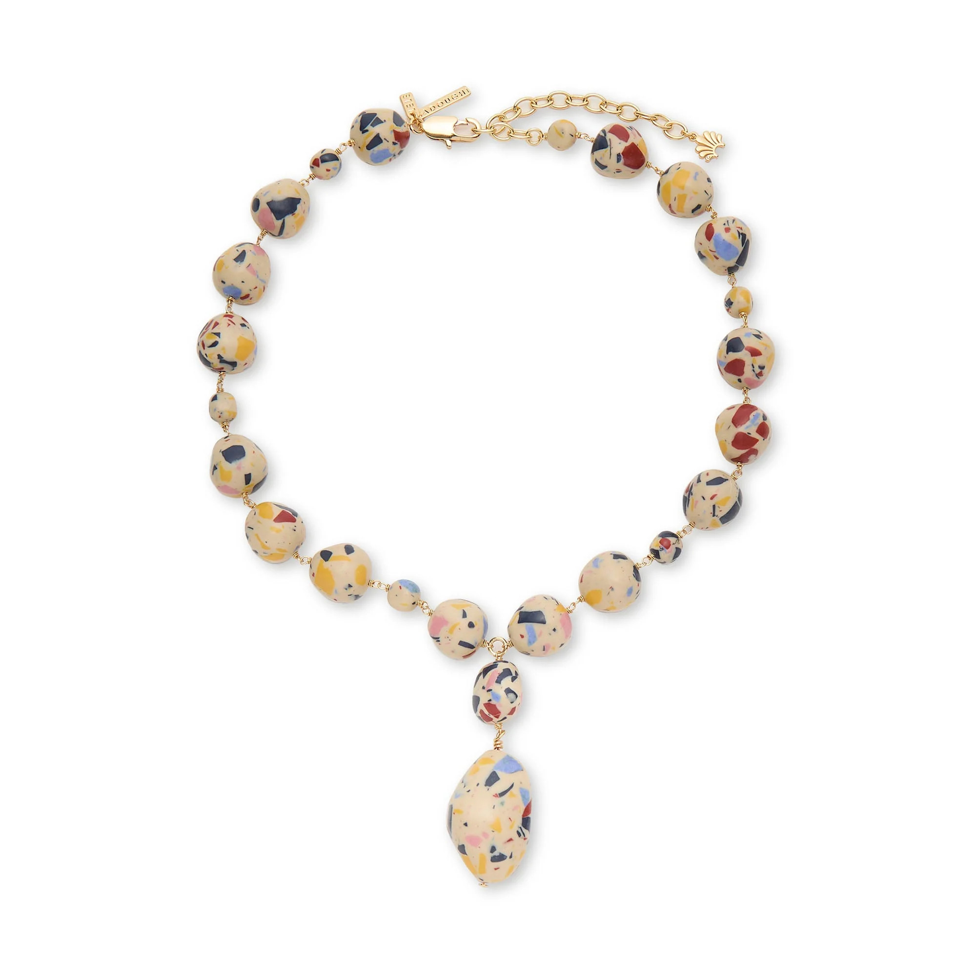 CREAM TERRAZZO BAROQUE LARIAT NECKLACE | LELE SADOUGHI
