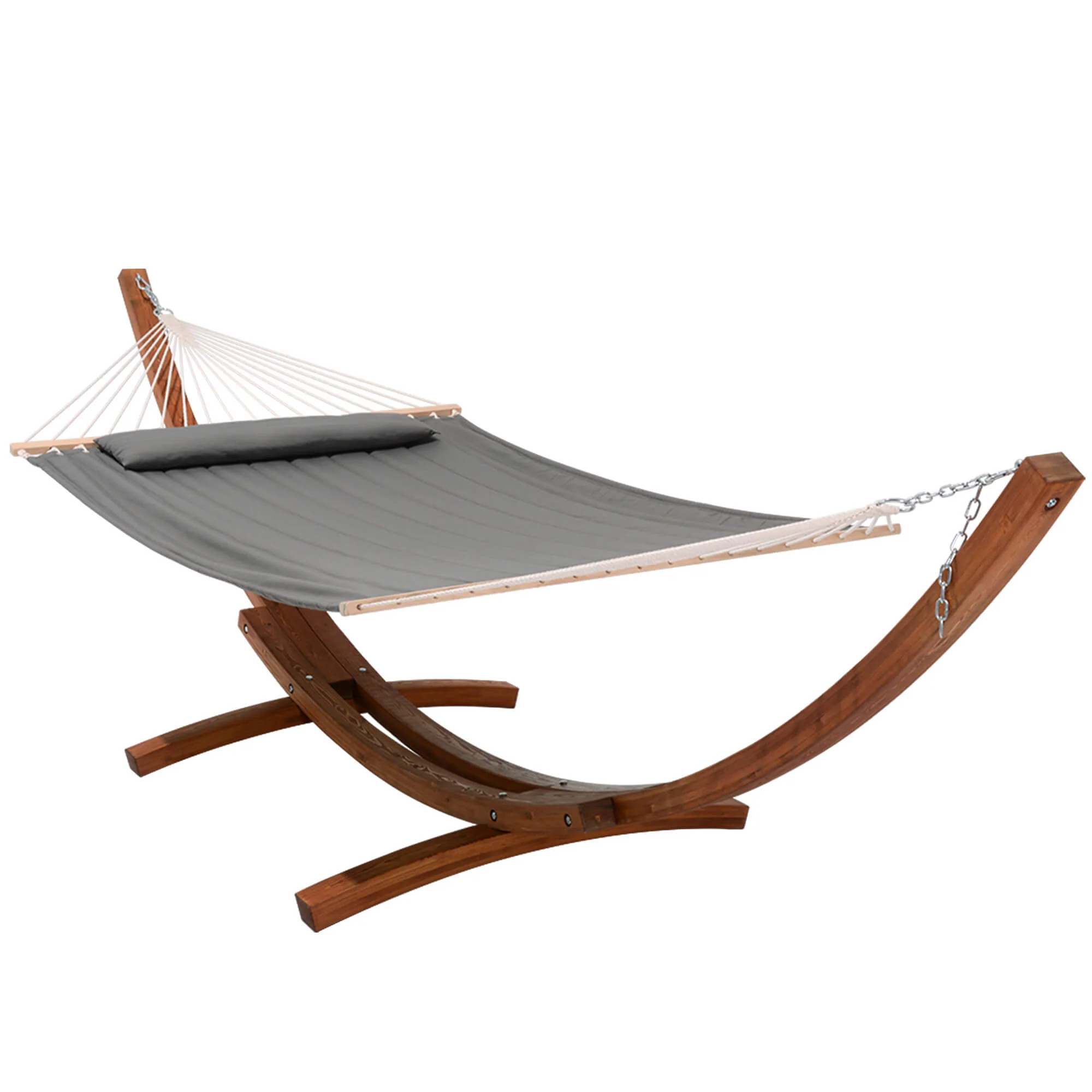2 Person Large Quilted Hammock with Wooden Arc Stand | SUNCREAT - suncreatoutdoor | Suncreatoutdoor