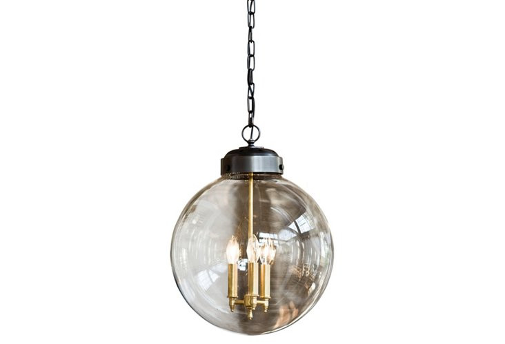 3-Bulb Globe Pendant, Brass & Bronze | One Kings Lane