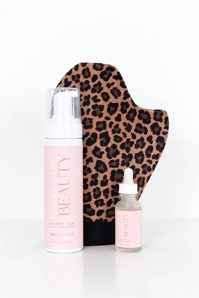 Luxury Tan Head to Toe Glow Tanning Bundle with Mitt | Pink Lily