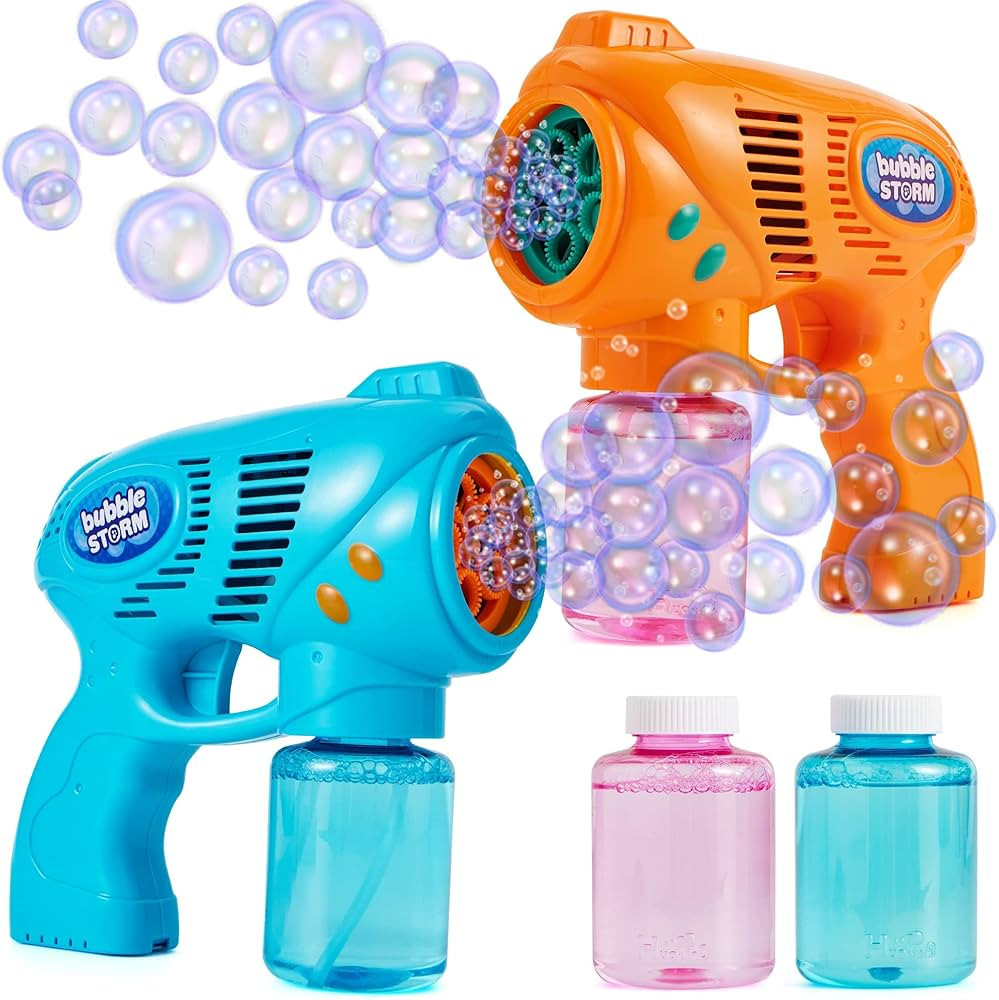 JOYIN 2 Bubble Guns with 2 Bubble Refill Solution (10 oz Total), Automatic Bubble Maker Blower Ma... | Amazon (US)