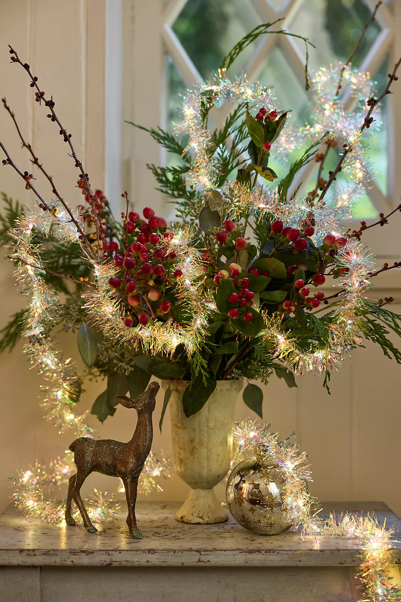 Tinsel Wrapped String Lights | Anthropologie (US)