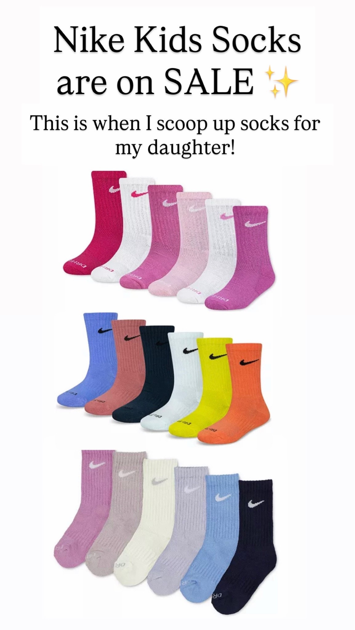 Nike kids socks 🩷❤️ Nike socks on sale

#LTKKids #LTKSaleAlert