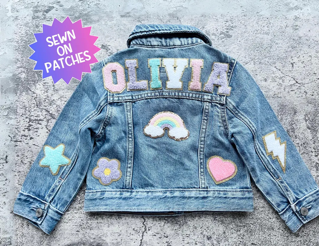 Personalized Denim Jackets for Kids Jeans Jackets Custom Name Patch Jacket for Girls Custom Denim... | Etsy (US)