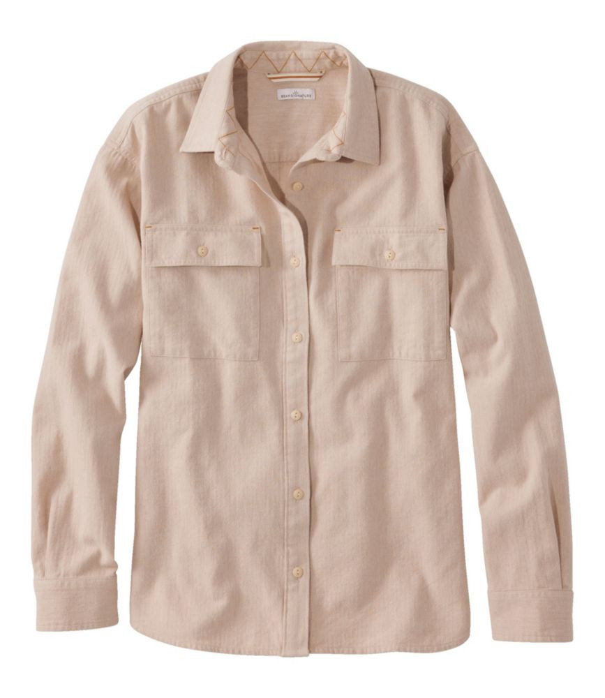 Women's Signature Camp Flannel Shirt, Heather Oatmeal Heather 1X L.L.Bean | L.L. Bean