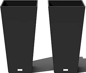 Veradek V-Resin Indoor/Outdoor Taper Planter, Set of 2 (30 inch, Black) | Amazon (US)