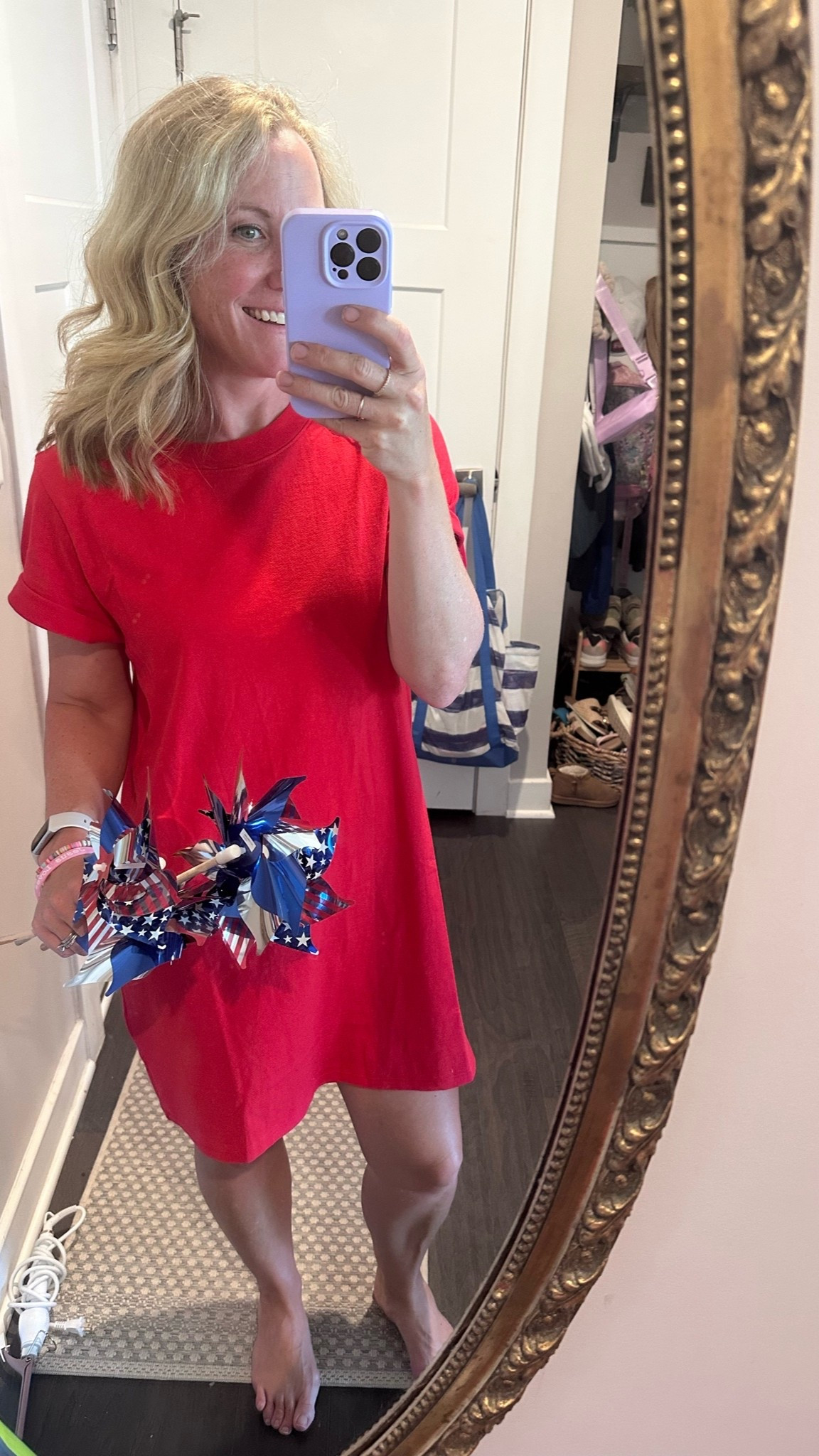 Fourth of July outfit! Super comfy tshirt dress, I got medium petite for more airy look.

#LTKdayinmylife #LTKPetite #LTKOver40