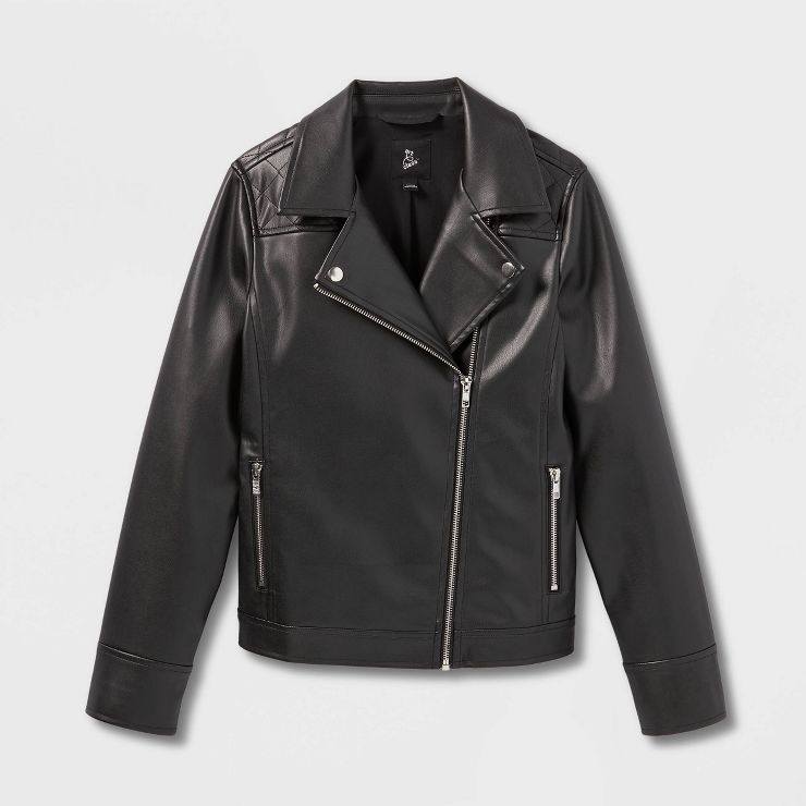 Girls' Faux Leather Jacket - art class™ Black | Target