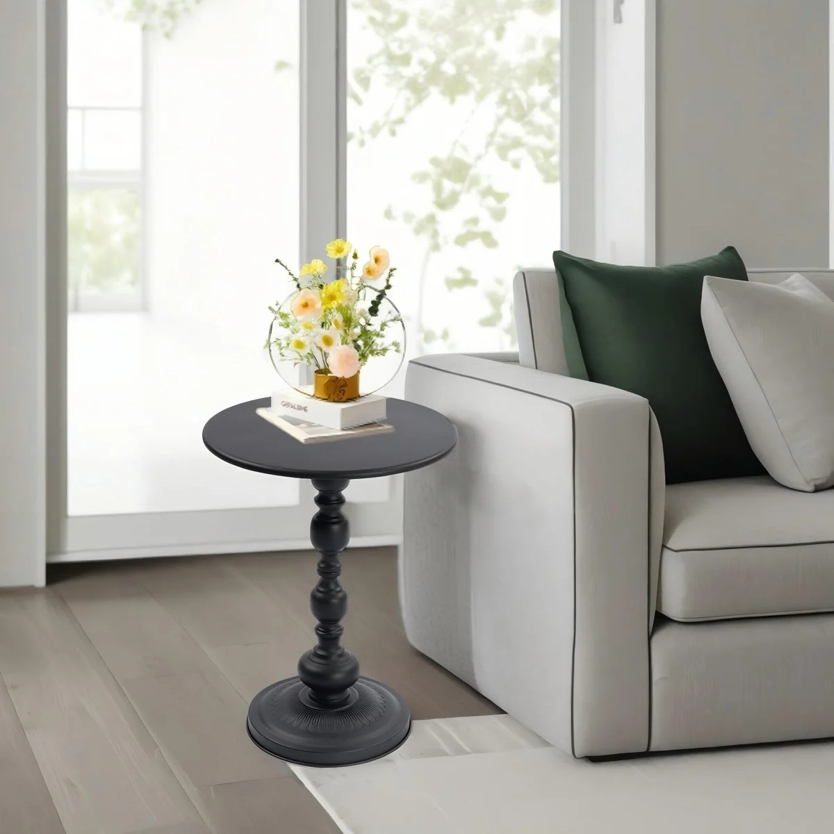 21" Round Metal Vintage End Table | Wayfair North America