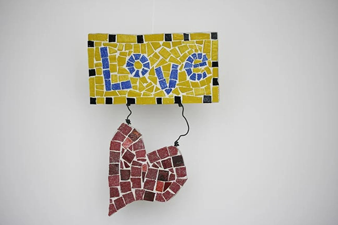 Love Heart Mosaic Wall Art Red Yellow Housewarming first home apartment Home Decor Valentines Day... | Etsy (US)