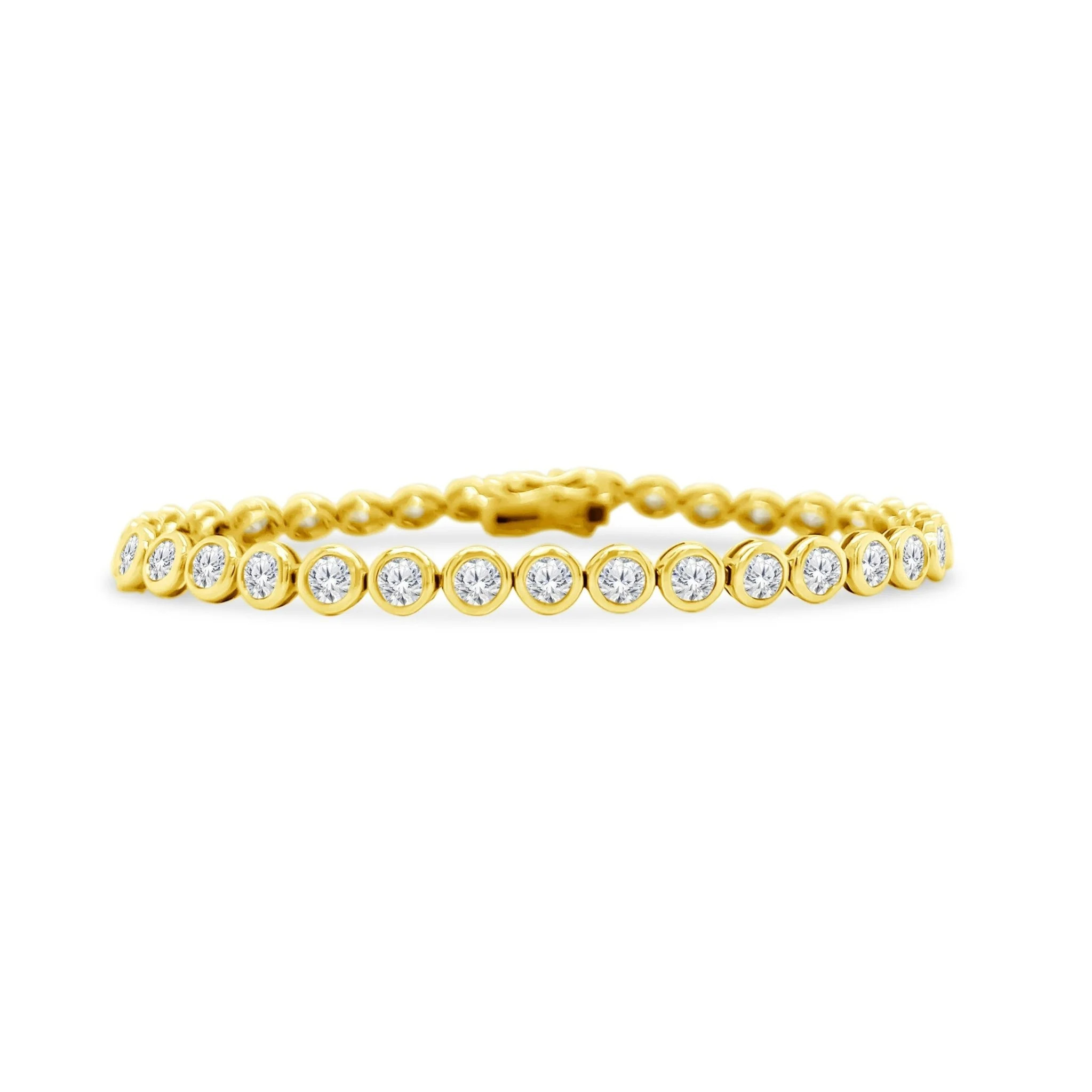 Lab Grown Bezel Set Tennis Bracelet | LINDSEY LEIGH JEWELRY
