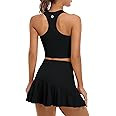 ATTRACO 2 Piece Tennis Dresses for Women Athletic Workout Dress with Shorts and Pockets | Amazon (US)