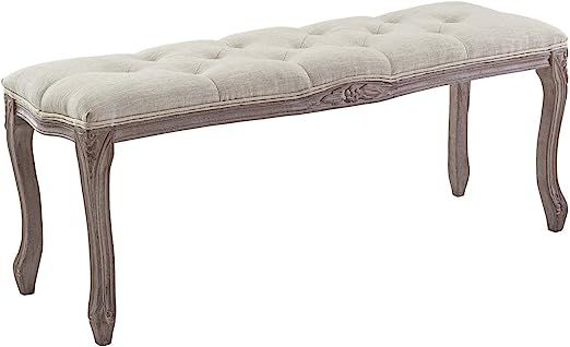Modway Regal Vintage French Upholstered Bench in Beige | Amazon (US)