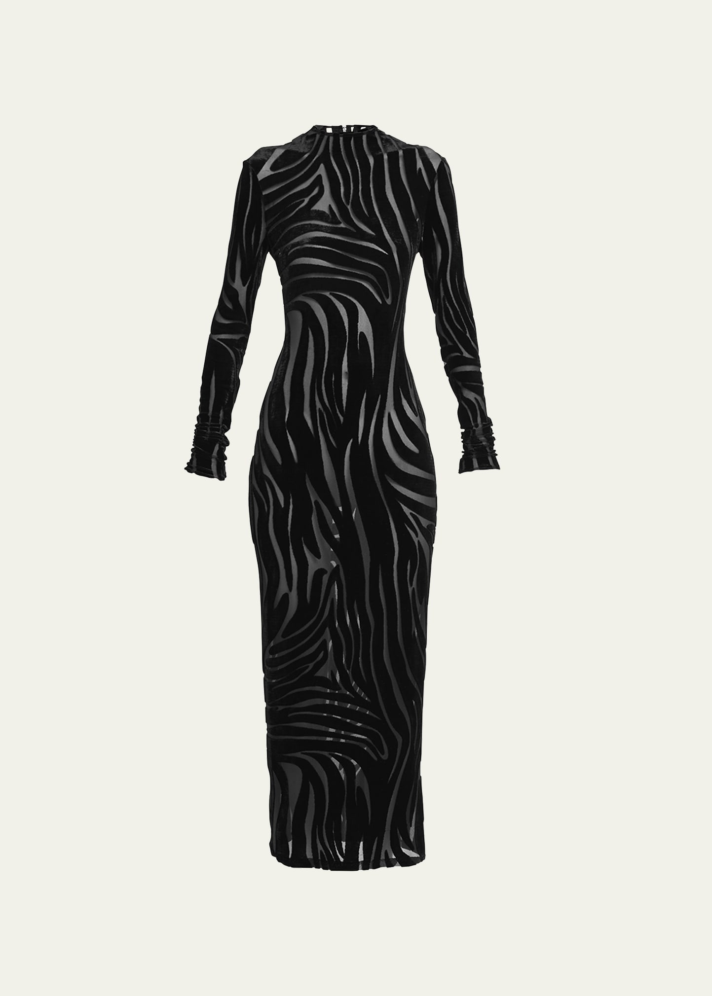 Versace Zebra Jersey Velour Fitted Jacquard Dress | Bergdorf Goodman