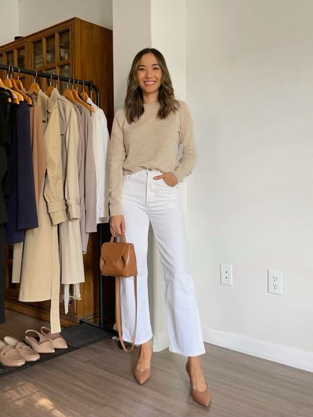 Business casual spring/summer workwear 

Levi’s ribcage ankle jeans - 30% off, linked to a similar style also on sale 
Cashmere sweater - old, linked to similar style 
Heels - old, linked to similar style 
Polene bag - can’t link 


White jeans / workwear 


#LTKWorkwear #LTKSeasonal #LTKSaleAlert