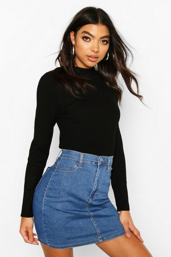 Tall High Neck Rib Sweater | Boohoo.com (US & CA)