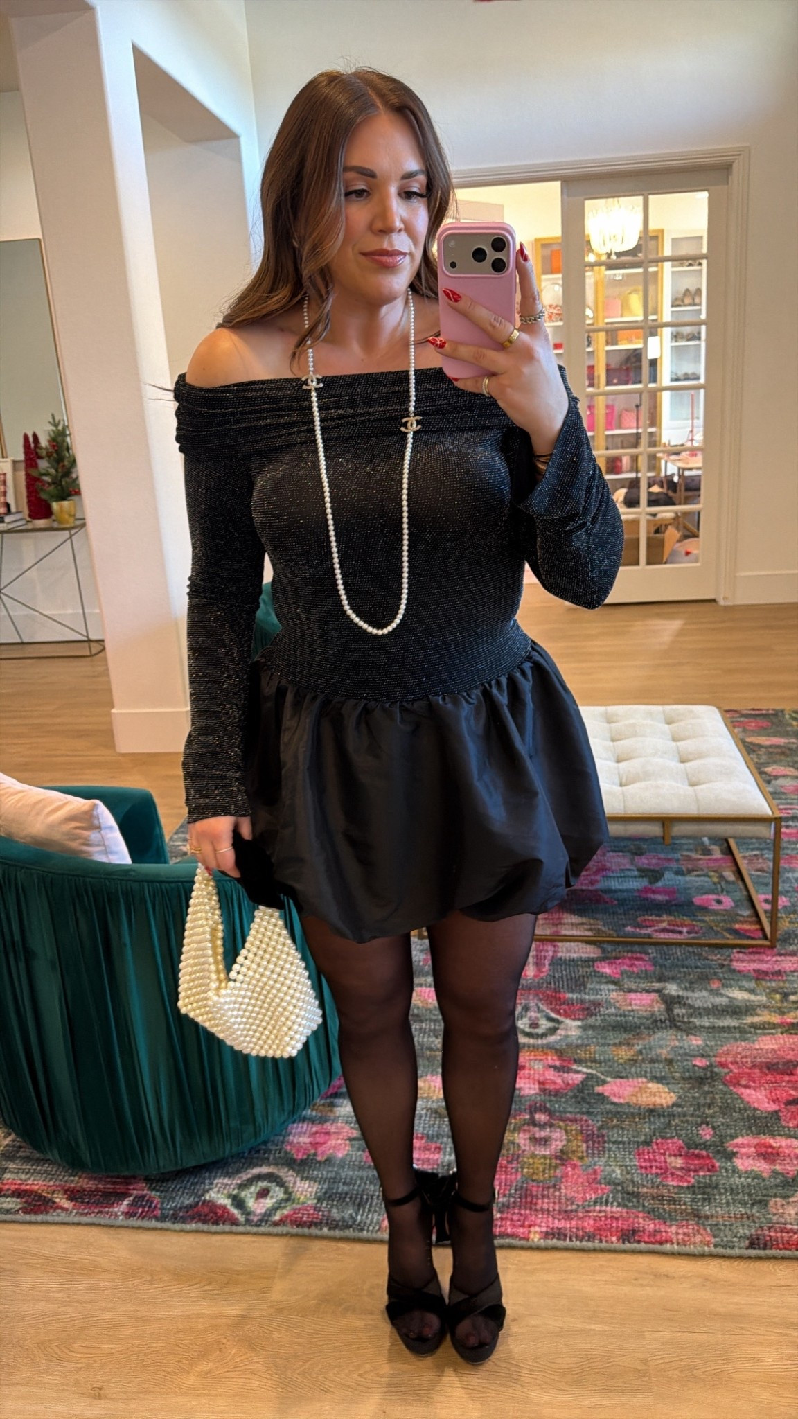 curvy midsize look for NYE!  wearing size xl in shimmer bubble dress 

#LTKHoliday #LTKMidsize #LTKSeasonal