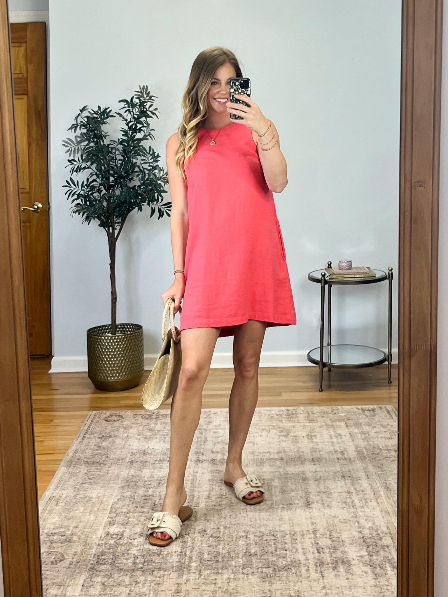 Lovvve this cute little linen shift dress! Wearing size XS  #ltkstyletip #ltkfindsunder50 #ltkfindsunder100