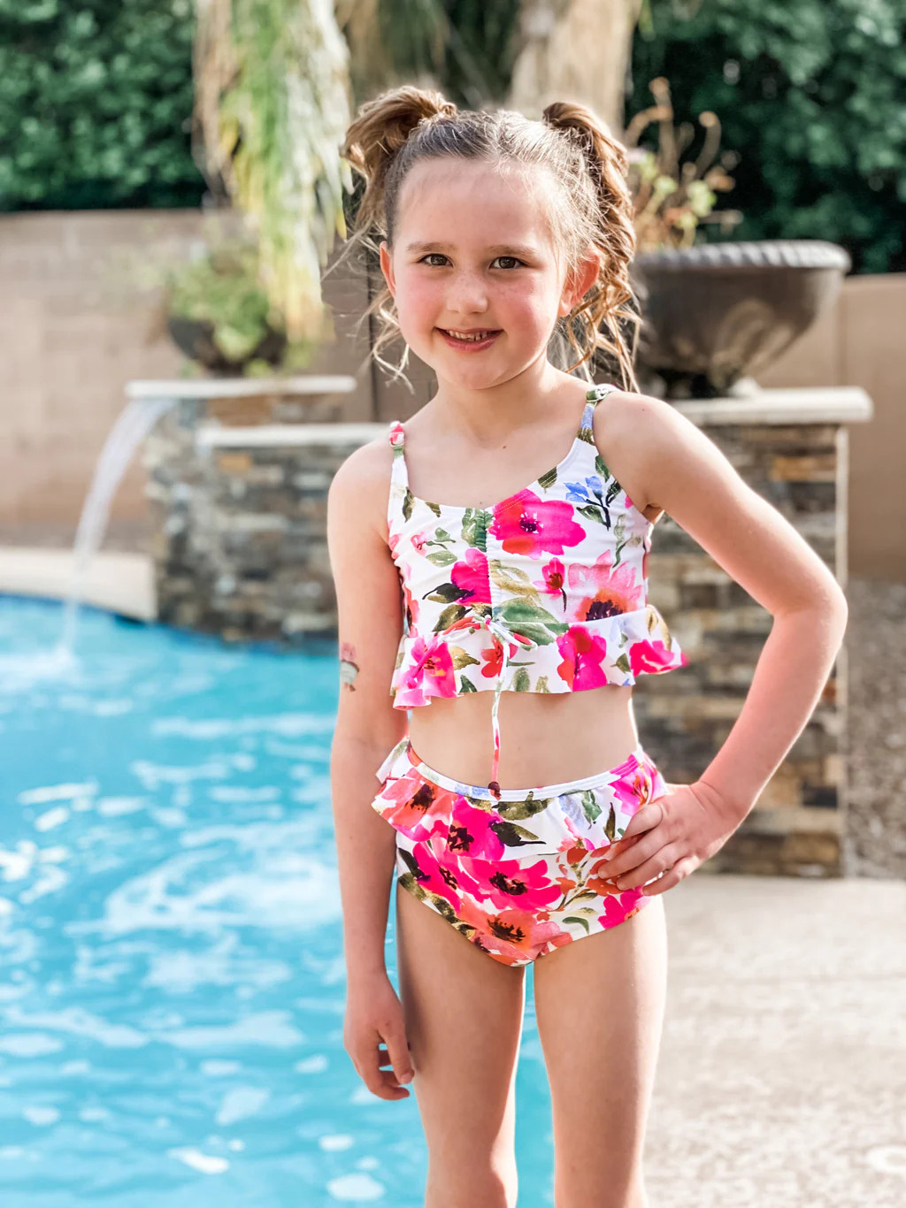 Mini Phi Phi Top | Watermelon Floral | Coral Reef Swim