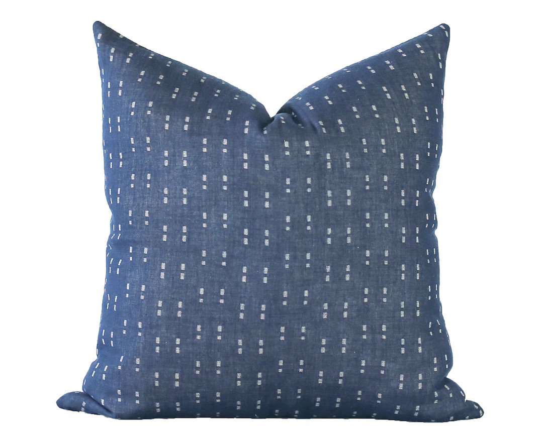 Blue Pillow Cover 20x20, Navy Blue Pillow Covers Boho, Blue and White Pillow Covers 18x18, Navy B... | Etsy (US)