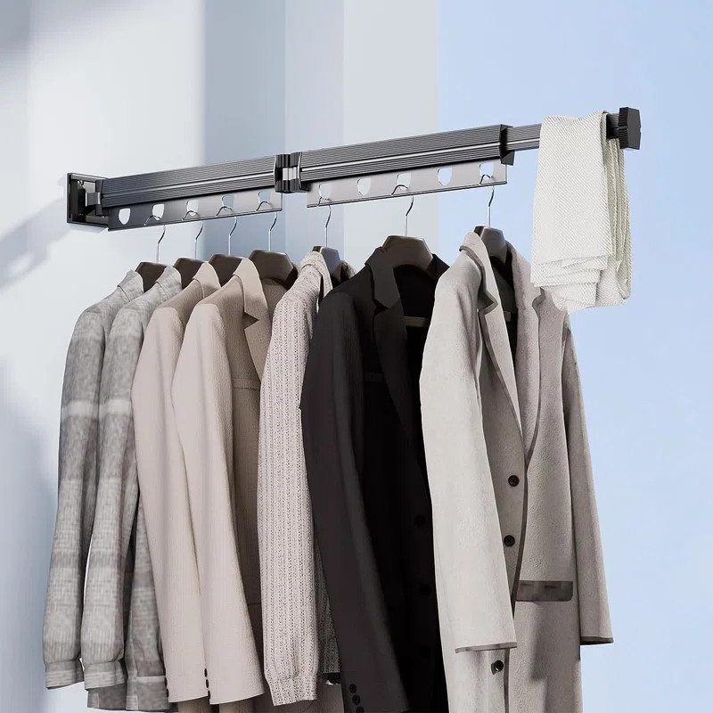 Aluminum Foldable Wall-Mounted Drying Rack | Wayfair North America