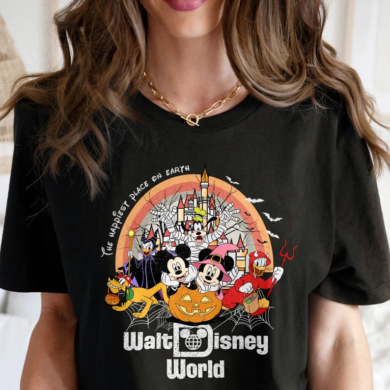 Vintage Walt Disney World Halloween Shirts, Mickey and Friends Halloween Shirt, Disney Halloween ... | Etsy (US)