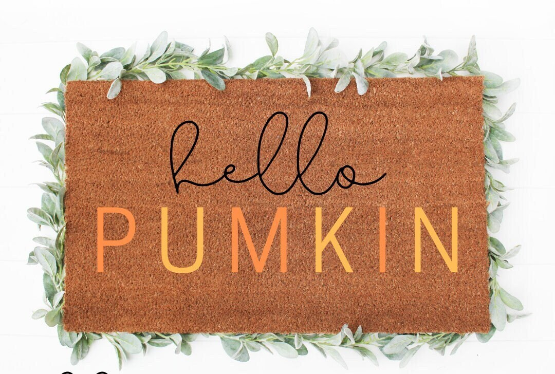 Hello Pumpkin Doormat, Halloween Doormat, Hocus Pocus Colors, Fall Doormat, Personalized Doormat,... | Etsy (US)