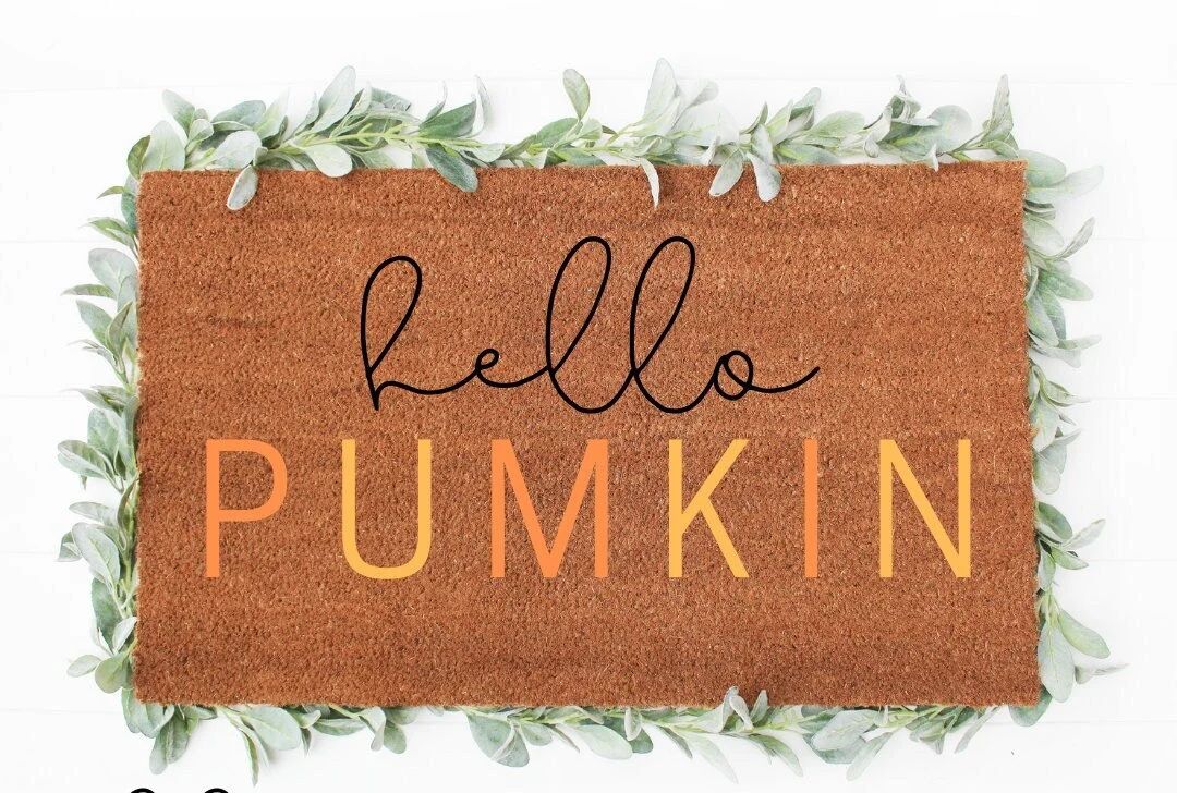 Hello Pumpkin Doormat, Halloween Doormat, Hocus Pocus Colors, Fall Doormat, Personalized Doormat,... | Etsy (US)
