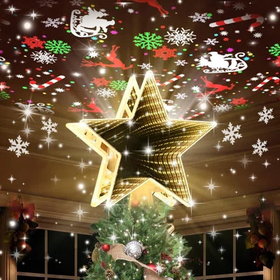 Warm White Star Christmas Tree Topper Light, 3d Star Design With Constant Warm Glow, Plug-in Illuminated Tree Decoration For Holiday Home Décor, Easy | Wayfair North America