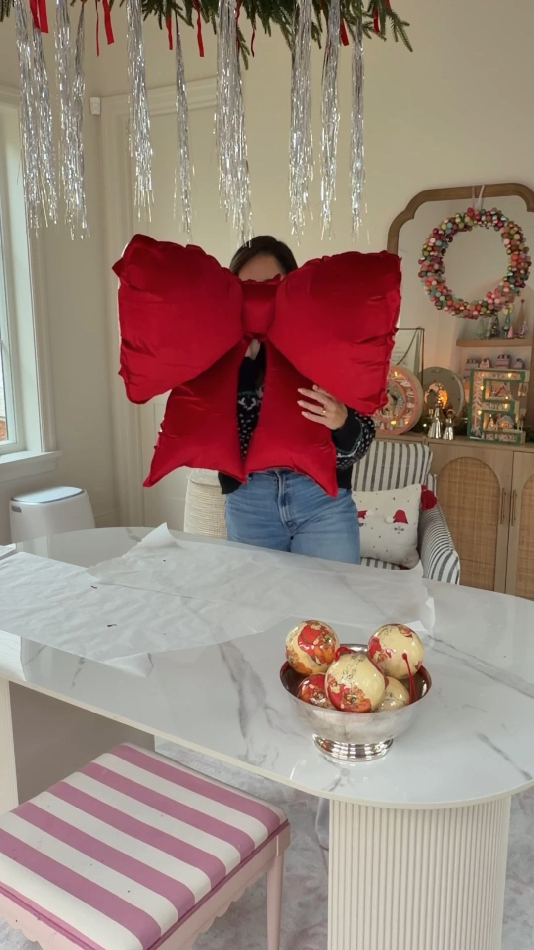 I went into this fully skeptical… and came out completely obsessed.🎈🎀 I can’t believe how easy and beautiful this fabric balloon trick turned out ✨
IB @deannadunn

A few tricks that helped me…
* make sure you spray every section of the balloon, especially the seams
* let it dry for a few hours before inflating

#LTKSeasonal #LTKHome #LTKHoliday