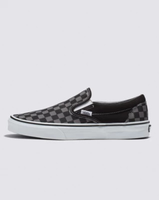Classic Slip-On Checkerboard Shoe(Black / Pewter Grey Check) | Vans (US)