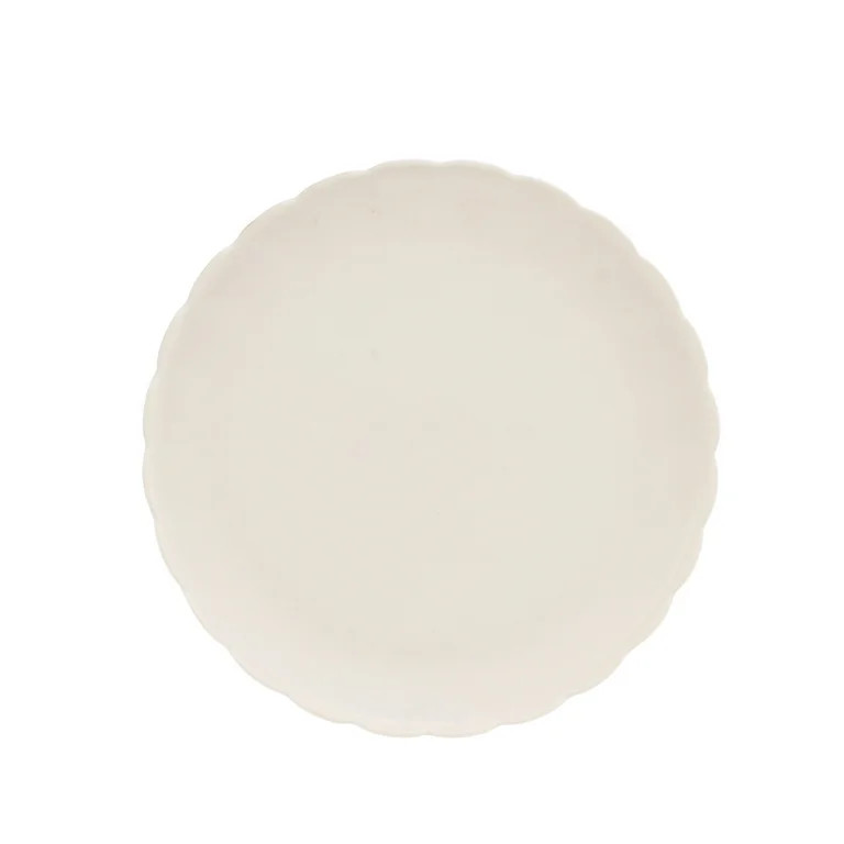 Mainstays - Cream Round Plastic Plate, Scalloped, 10.5-inch - Walmart.com | Walmart (US)