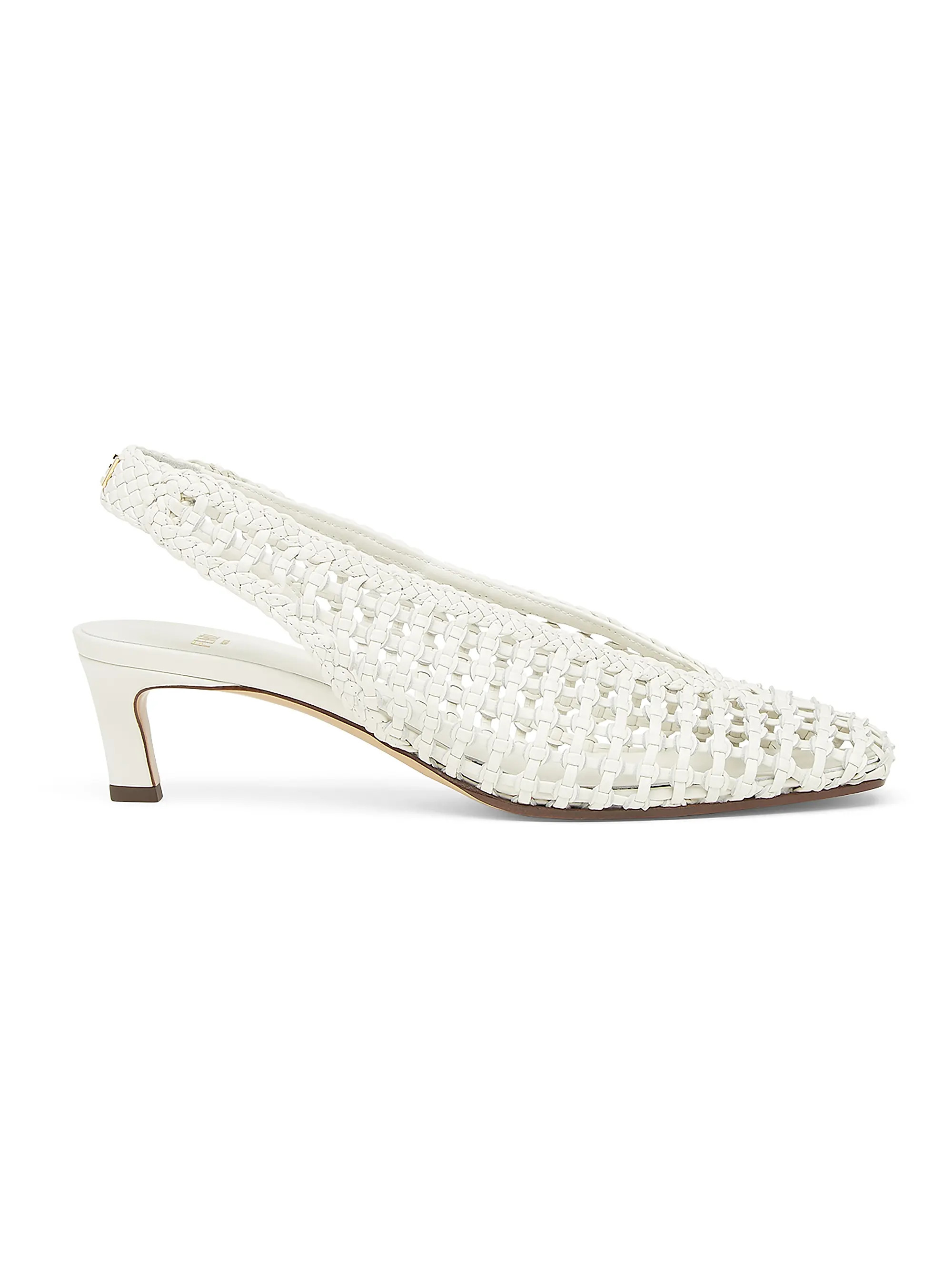 Woven Show Leather Slingback Pumps | Saks Fifth Avenue