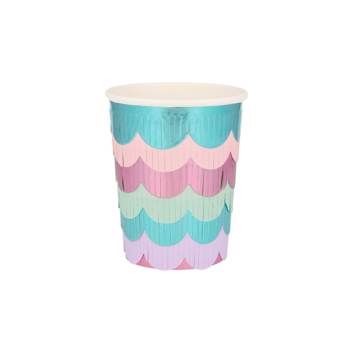 Meri Meri Mermaid Scalloped Fringe Cups (Pack of 8) | Target