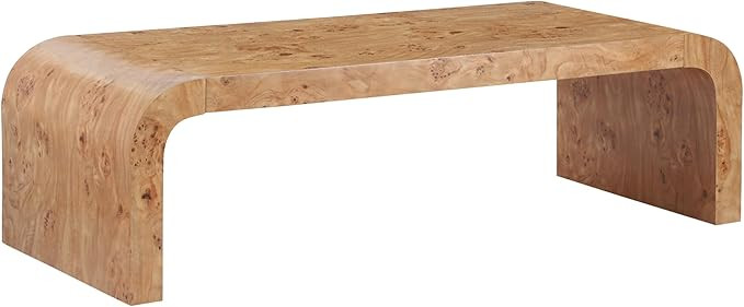 Christopher Knight Home Segde Modern Coffee Table, MDF Wood Coffee Table with Curved Edges, Woode... | Amazon (US)
