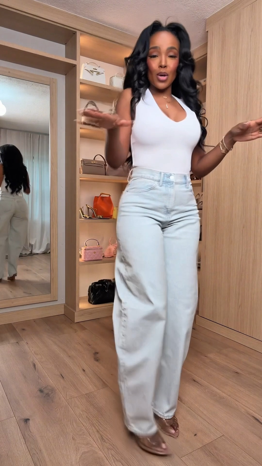 Scroll to shop this clean, minimal everyday look featuring light wash relaxed denim paired with a fitted tank for that easy, flattering silhouette. This is one of those outfits you can style so many ways—dress it up with heels or keep it casual—making it a smart long-term buy where the cost per wear keeps dropping.

Perfect for everyday wear, errands, brunch, casual outings, or travel days.

5'4" | 138 lbs | 34D bust | 27" waist | 40" hips

Follow me on Instagram and YouTube @kirasfashionfinds

#LTKvlog #LTKootd #LTKgrwm