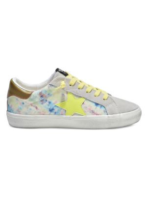 Reyna Neon Star Tie-Dye Leather Sneakers | Saks Fifth Avenue OFF 5TH