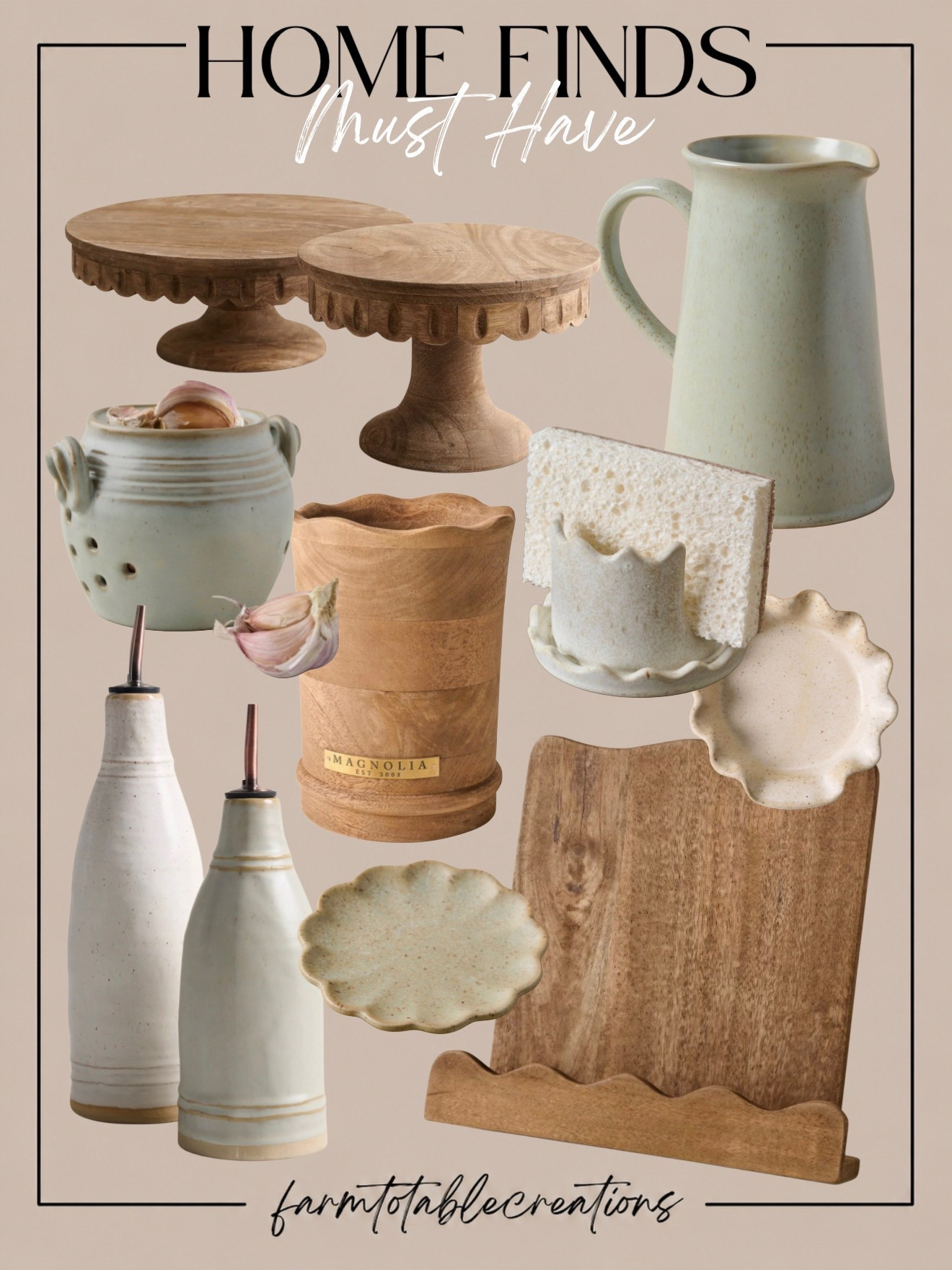 Kitchen & Home Finds I Can’t Stop Loving 🤍

These cozy home finds are giving elevated farmhouse charm in the best way ✨ From scalloped wood details and artisan-inspired ceramics to warm natural textures and timeless kitchen accents, every piece feels collected, cozy, and effortlessly beautiful. Perfect for styling open shelves, kitchen counters, or creating that curated designer-home feel 🌿

Linking all my favorite home decor and kitchen finds on LTK 🕯️

Follow @farmtotablecreations on Instagram for more cozy home finds and elevated everyday decor ✨

#LTKHome #HomeDecorFinds #KitchenDecor #ModernFarmhouse #NeutralDecor #CozyHome #KitchenStyling #OrganicModern #HomeInspo #FarmhouseStyle #InteriorStyling #DesignerLookForLess #WarmMinimalism #LTKStyle #HomeFinds

#LTKHome #LTKSaleAlert