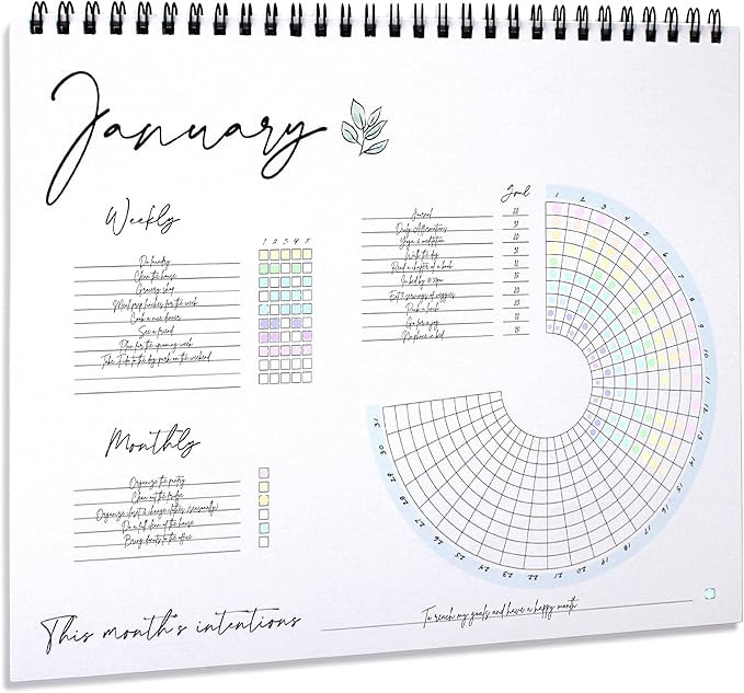 Habit Tracker Calendar - Planner Notepad, Spiral Bound Habit Tracker Journal with Goal Planner + ... | Amazon (US)