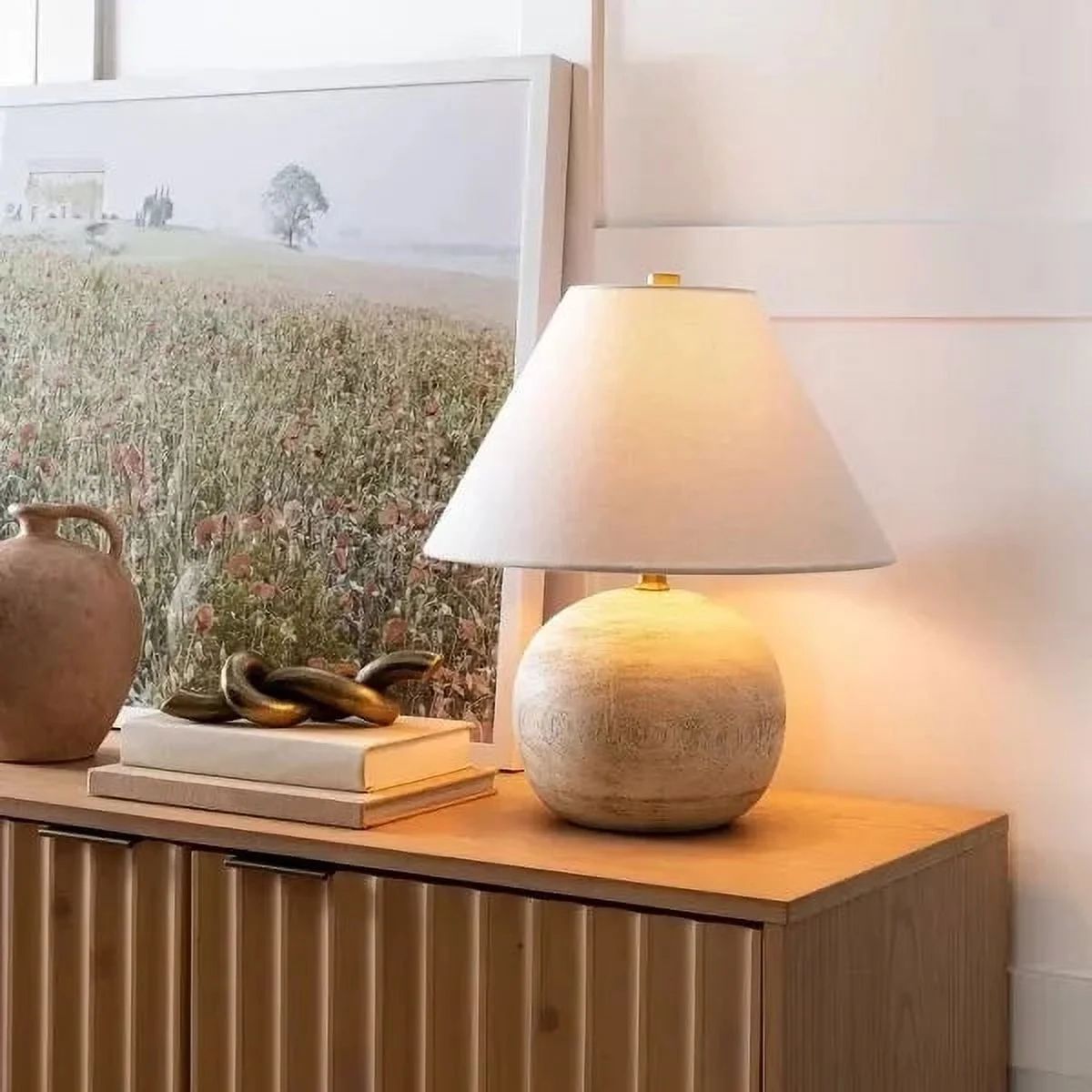 Medium Faux Wood Table Lamp Brown - Threshold&trade; designed with Studio McGee,Light Bulbs Not I... | Walmart (US)