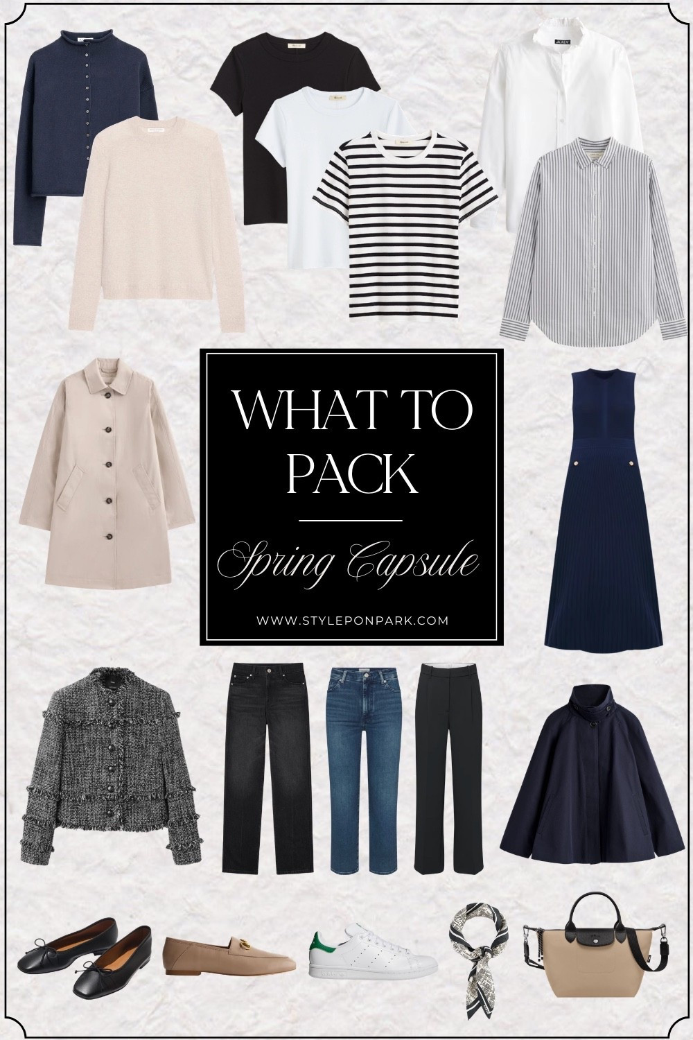 These are the Spring staples I rely on for the season.  Whether for everyday, work or travel, these pieces are timeless. 

Basics.  That’s it.  Nothing overly trendy.  Just pieces that can move seamlessly throughout your wardrobe.  

You don’t need to purchase a new wardrobe each season or pack a suitcase of outfits.  Choose layers that can make multiple outfits.  

It will also help when the weather is less predictable, which is common this time of year.  

Leave the bulky pieces behind.  


#LTKOver40 #LTKWorkwear #LTKTravel