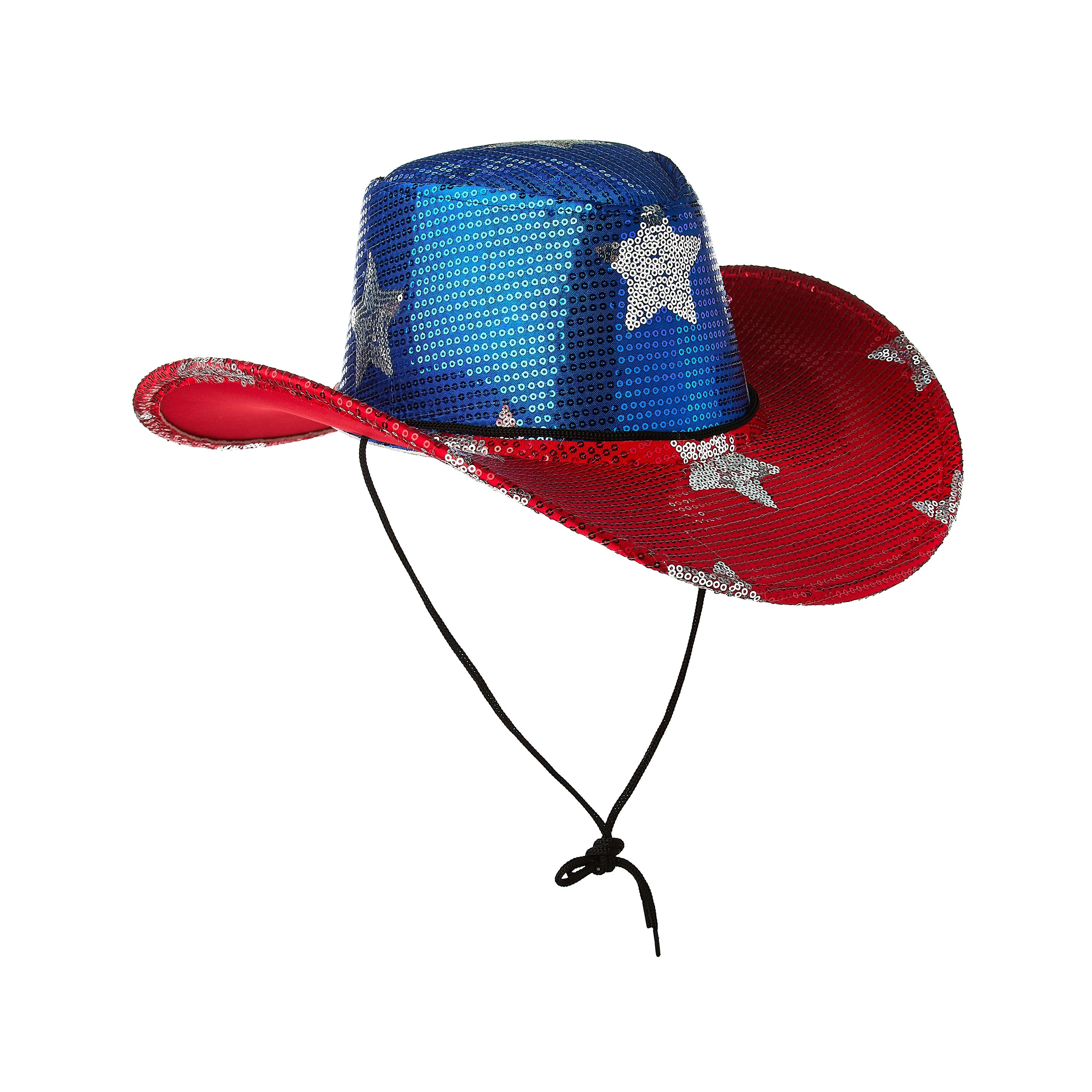 Patriotic Light-Up Sequin Cowboy Hat, Red/White/Blue, One Size, by Way To Celebrate | Walmart (US)