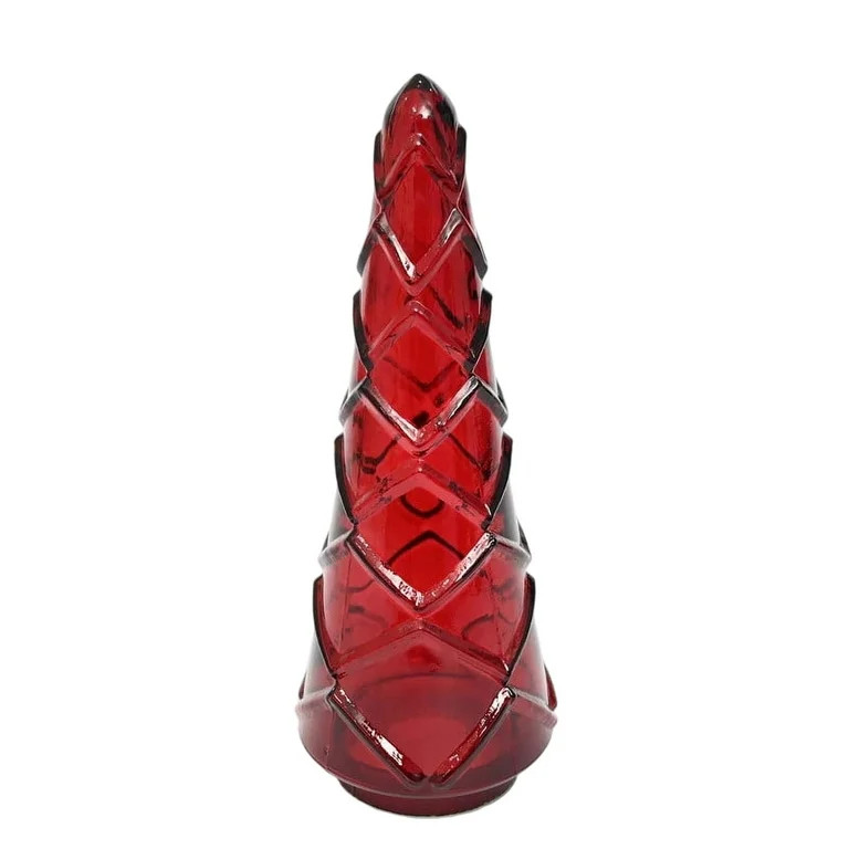 Glass Embossed Christmas Tree Decoration, Red, 12", by Holiday Time | Walmart (US)