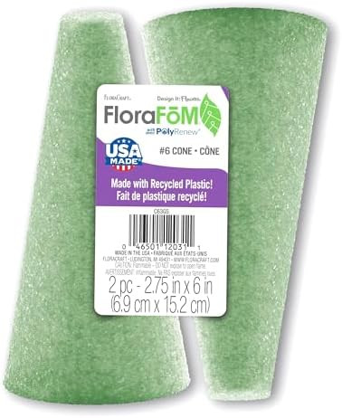 FloraCraft FloraFōM 2 Piece Cone 2.75 Inch x 6 Inch Green | Amazon (US)
