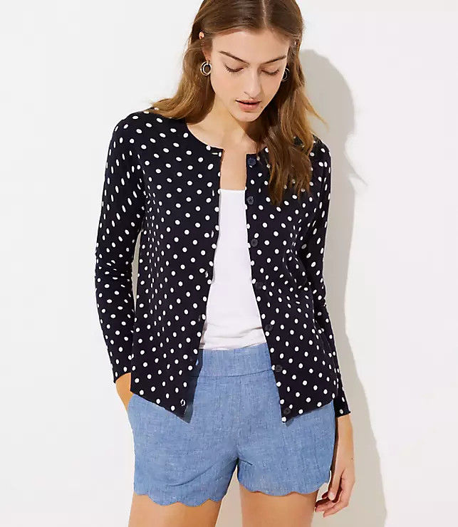 Dotted Signature Cardigan | LOFT