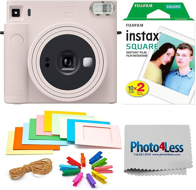 Fujifilm Instax Square SQ1 Chalk White Instant Camera + Fuji Instax Square Instant Film + Accesso... | Amazon (US)