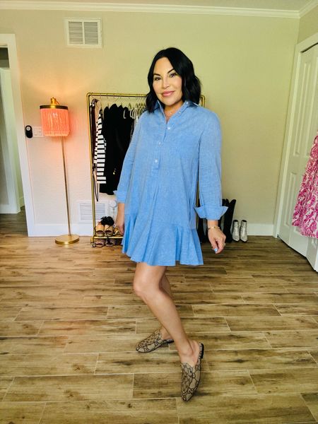 Chambray dress
Summer outfit 
Vacation outfit 
Shift dress 
Gucci mules

#LTKSeasonal #LTKStyleTip #LTKOver40