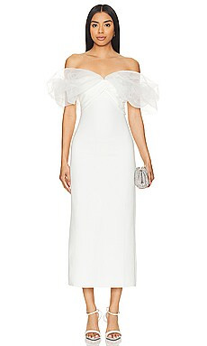 Line & Dot Starlet Midi Dress in Ivory from Revolve.com | Revolve Clothing (Global)