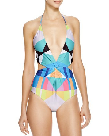 Diamond Twist Front One Piece Swimsuit | Bloomingdale's (US)